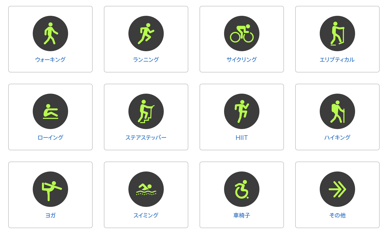 Apple Watchが計測できるワークアウト